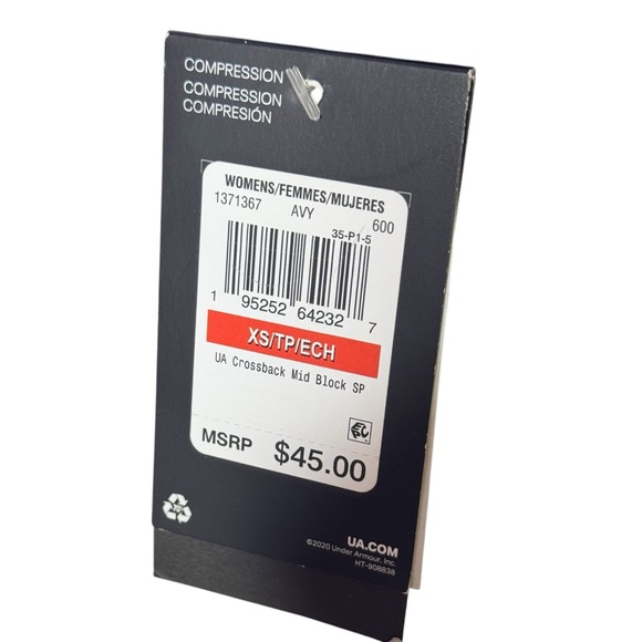 NWT | Under Armour | Crossback Mid Block Sports Bra: XS | Blk & Red - Picture 5 of 5